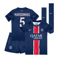 Paris Saint-Germain Marquinhos #5 Domáci Detský futbalový dres 2024-25 Krátky Rukáv (+ trenírky)